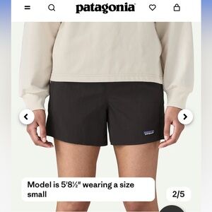 Patagonia Women’s Small Baggies Shorts Black 5”